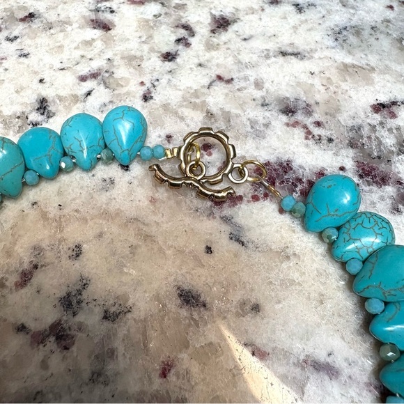 Handmade Blue Teardrop Turquoise Necklace - Picture 4 of 6